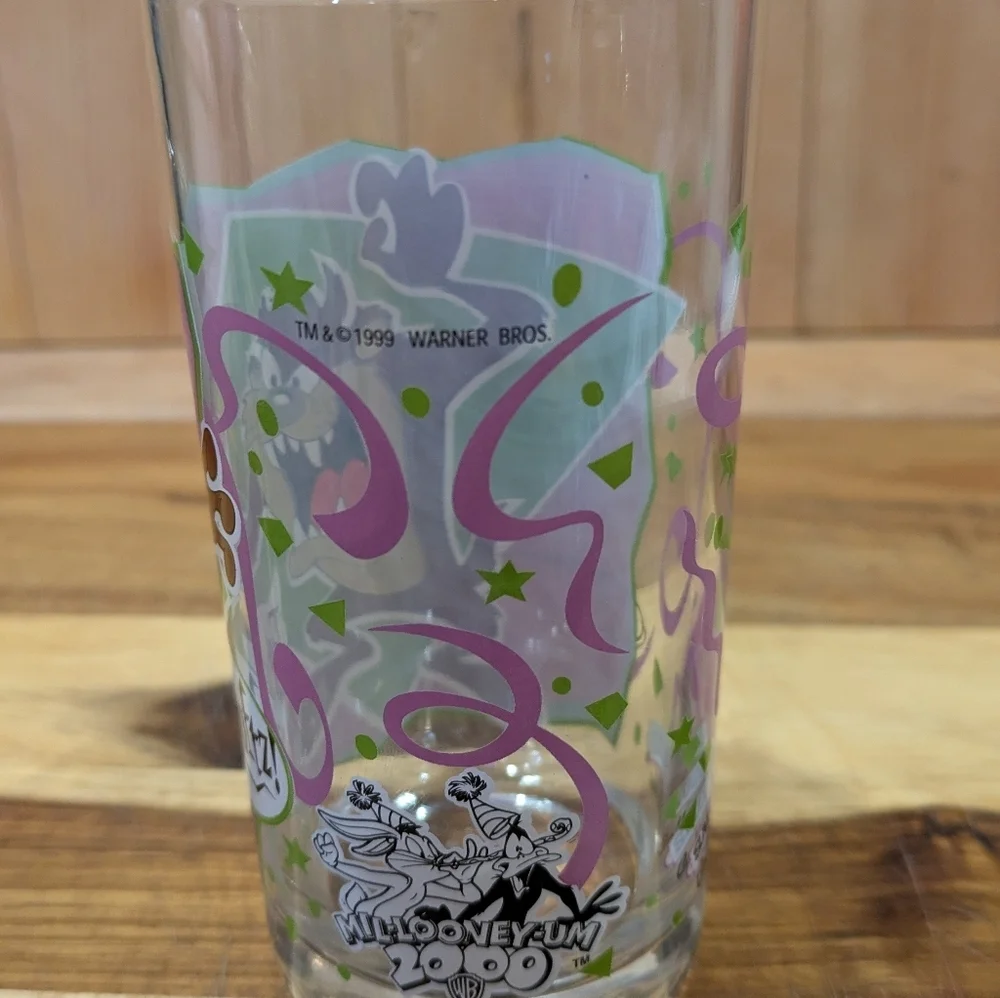 Warner Bros. Taz Glass with Purple and Green Design